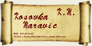 Kosovka Maravić vizit kartica